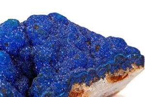 Macro stone mineral Azurite on a white background photo
