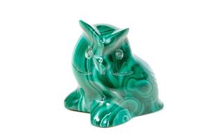 macro mineral stone owl from malachite photo