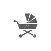 Baby clothes icon in grunge texture vector illustration