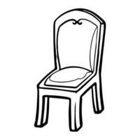 Purple wooden chair hand drawn vector illustration