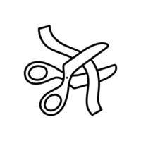 Scissor icon. Hand drawn vector illustration. Editable line stroke.