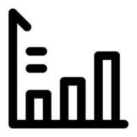 Growing bar graph outline icon sets vector