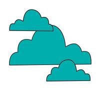 cloud of summer doodles icon set vector
