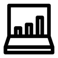 Growing bar graph outline icon sets vector