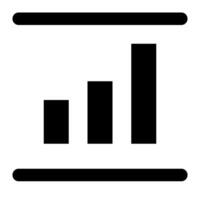 Growing bar graph solid icon sets vector