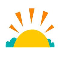 sunset of summer doodles icon set vector