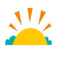 puesta de sol de verano garabatos icono conjunto vector