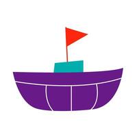 sailing boat of summer doodles icon set vector