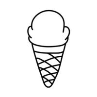 ice cream of summer doodles icon set vector