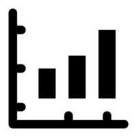 Growing bar graph solid icon sets vector