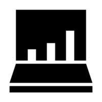 Growing bar graph solid icon sets vector