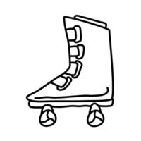roller skate of summer doodles icon set vector