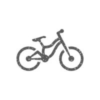 montaña bicicleta icono en grunge textura vector ilustración
