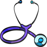 Stethoscope icon in watercolor style. vector