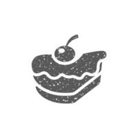 Cake icon in grunge texture vector illustration