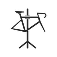 Bicycle stand icon in black and white vector