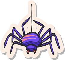 Hand drawn sticker style icon Spider vector