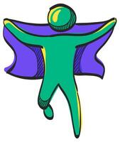 Wining sprinter icon in hand drawn color vector illustration