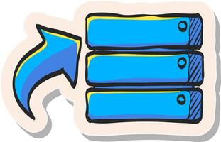 Hand drawn sticker style icon Database vector