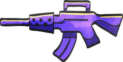 Vintage firearm icon in watercolor style. vector