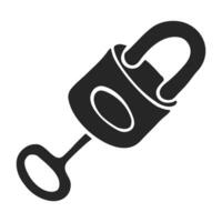 Hand drawn key and padlock vector illustration