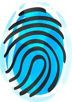 Fingerprint icon in color drawing. Science security crime anatomy identity vector