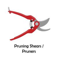 Pruning shears flat vector isolated on white background. Gardening tools. Work tools. Hand tools. DIY tools.