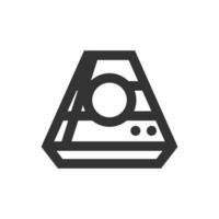 Space capsule icon in thick outline style. Black and white monochrome vector illustration.