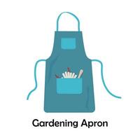 Gardening apron flat vector isolated on white background. Element for gardening concept. Gardening tools.