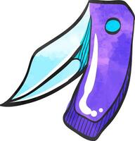 Knife icon in color drawing. Weapon assault battle danger dagger vector