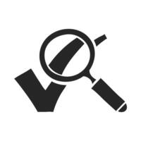 Hand drawn Magnifier check mark vector illustration