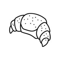 Croissant bread icon. Hand drawn vector illustration.