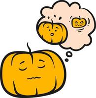 Pumpkin characters drawing color vector illustration