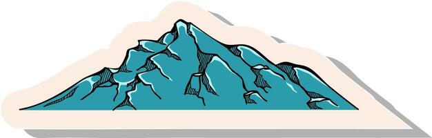 Hand drawn mountains in sticker style vector illustration