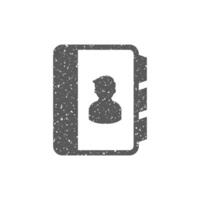 Address book icon in grunge texture vector illustration