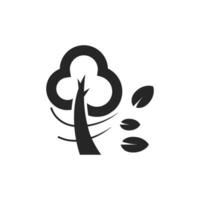 Tree icon in thick outline style. Black and white monochrome vector illustration.