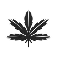 marijuana icono en negro y blanco vector