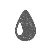 Water drop icon in grunge texture vector illustration