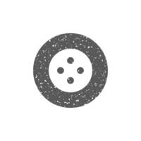 Button icon in grunge texture vector illustration