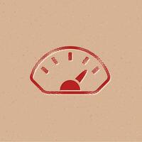 Dashboard halftone style icon with grunge background vector illustration