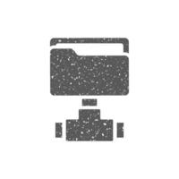 Shared folder icon in grunge texture vector illustration