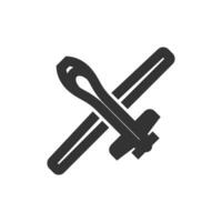 Unmanned aerial vehicle icon in thick outline style. Black and white monochrome vector illustration.