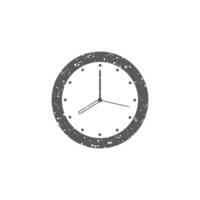 Clock icon in grunge texture vector illustration