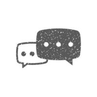 Chat sign icon in grunge texture vector illustration