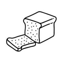 Sliced bread loaf icon. Hand drawn vector illustration.