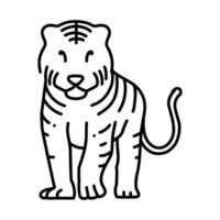 tiger icon hand drawn vector illustration