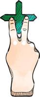 Finger gesture icon in watercolor style. vector