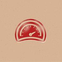 Dashboard halftone style icon with grunge background vector illustration