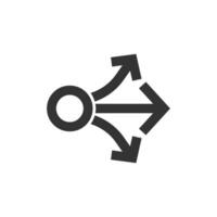 Propagate arrows icon in thick outline style. Black and white monochrome vector illustration.