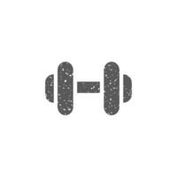 Dumbbell icon in grunge texture vector illustration